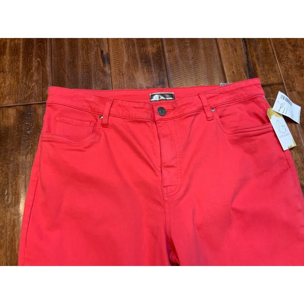 KUT From The Kloth Dark Pink High Rise Kelsey Fab Ab Ankle Flare Jeans Sz 14 NWT